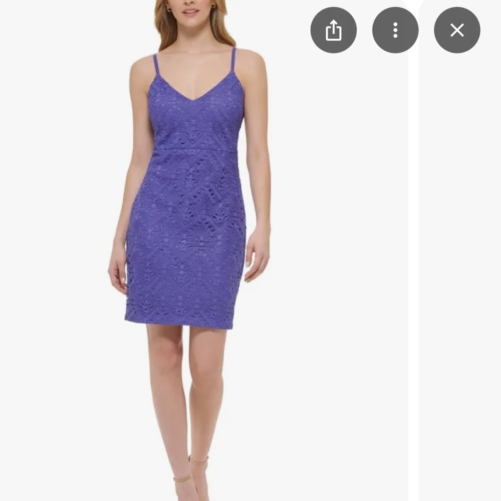 Guess Lavender Spaghetti Strap Mini Sundress